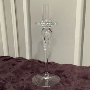ST LOUIS “SIRIUS” Single Light Crystal Air Bubble Stem 10” Candlestick- France
